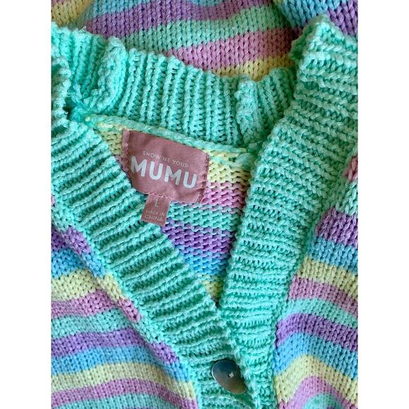 Show Me Your Mumu 3 Piece Nineties Knit Set in Pastel Dream Size M/L Striped - Picture 13 of 15